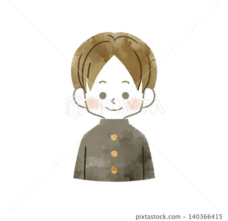 Smiling male student - watercolor 140366415