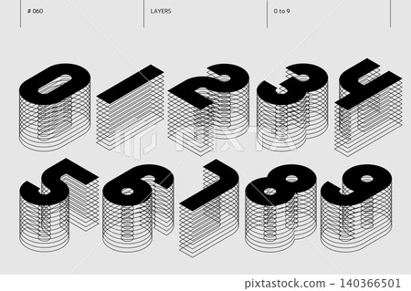 一組從 0 到 9_060 的多層數字 一組從 0 到 9_060 的多層數字 140366501