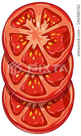 Stacked Tomato Slices in Bright Vector Illustration Stacked Tomato Slices in Bright Vector Illustration 140366782