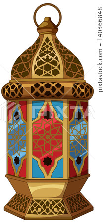 Traditional Middle Eastern Lantern with Geometric Patterns 140366848