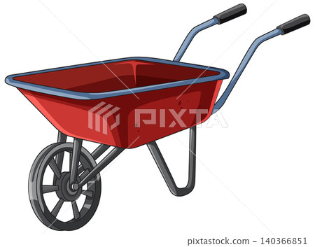 Red Wheelbarrow Side View Vector Illustration Red Wheelbarrow Side View Vector Illustration 140366851