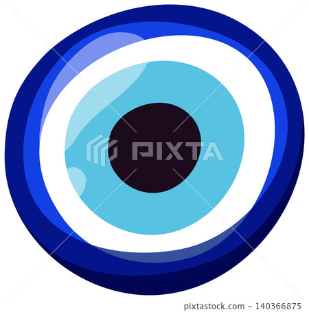 Blue Mediterranean Evil Eye Nazar Amulet Vector Illustration Blue Mediterranean Evil Eye Nazar Amulet Vector Illustration 140366875