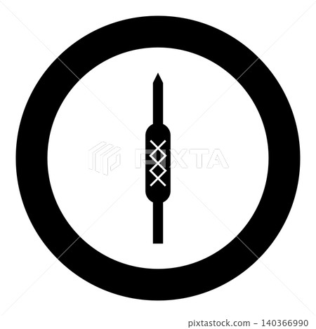Kebab Kabab icon in circle round black color vector illustration image solid outline style Kebab Kabab icon in circle round black color vector illustration image solid outline style 140366990