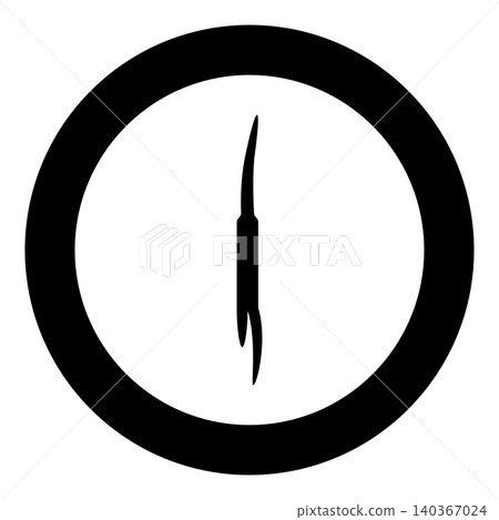 Fish-scaling knife Shrimp peeling knife icon in circle round black color vector illustration image solid outline style Fish-scaling knife Shrimp peeling knife icon in circle round black color vector illustration image solid outline style 140367024