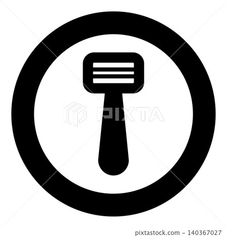 Vegetable knife razor shaver icon in circle round black color vector illustration image solid outline style Vegetable knife razor shaver icon in circle round black color vector illustration image solid outline style 140367027