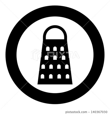 Grater for kitchen icon in circle round black color vector illustration image solid outline style Grater for kitchen icon in circle round black color vector illustration image solid outline style 140367030
