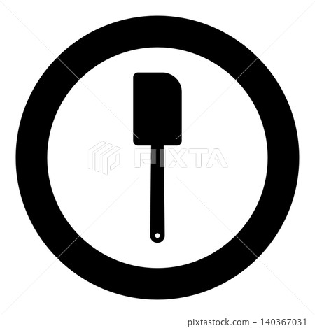 Spatula for cream kitchen cooking equipment used for flipping serving food icon in circle round black color vector illustration image solid outline style 140367031