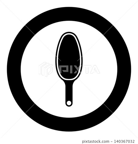 Scoop for bulk products tableware utensil top view icon in circle round black color vector illustration image solid outline style Scoop for bulk products tableware utensil top view icon in circle round black color vector illustration image solid outline style 140367032
