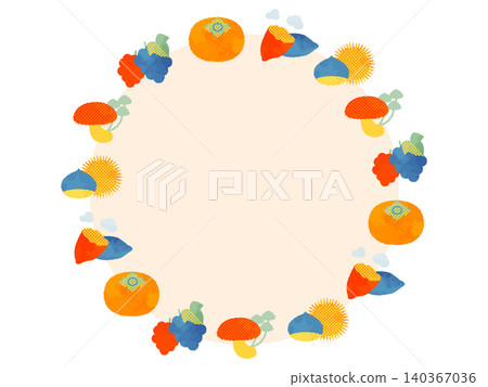 Autumn fruit circular frame Autumn fruit circular frame 140367036