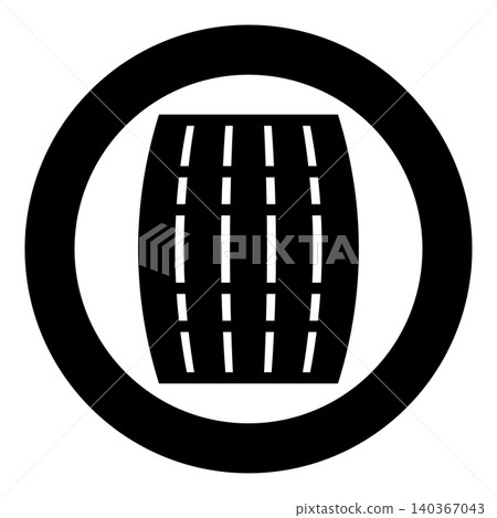 Barrel for wine brendy beer wine cask icon in circle round black color vector illustration image solid outline style Barrel for wine brendy beer wine cask icon in circle round black color vector illustration image solid outline style 140367043