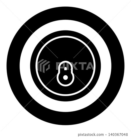 Lid of aluminum beverage can view top icon in circle round black color vector illustration image solid outline style Lid of aluminum beverage can view top icon in circle round black color vector illustration image solid outline style 140367048