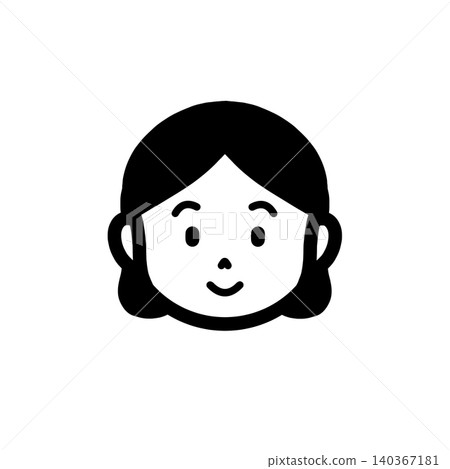 簡單的女性臉部圖標 簡單的女性臉部圖標 140367181