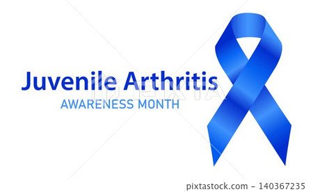 Juvenile Arthritis Awareness Month. Blue ribbon symbol of Juvenile Arthritis Awareness Month banner. For banner, poster, card, background. Vector illustration. Juvenile Arthritis Awareness Month. Blue ribbon symbol of Juvenile Arthritis Awareness Month banner. For banner, poster, card, background. Vector illustration. 140367235