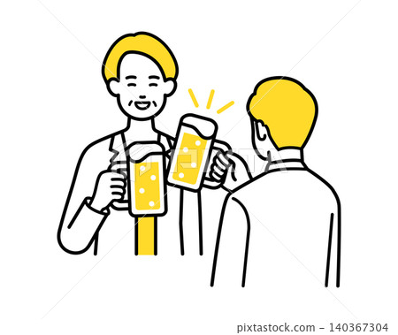 Drinking party between boss and subordinate Drinking party between boss and subordinate 140367304
