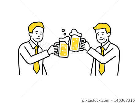 A male office worker toasting A male office worker toasting 140367310