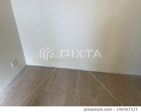 Bad Paint Job Messy Discolored Edge On Wall Bottom Close Up 140367315