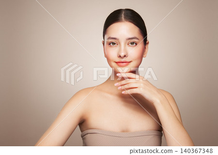 Portrait beautiful young woman with clean fresh skin Portrait beautiful young woman with clean fresh skin 140367348