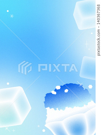 Summer background with copy space shaved ice and ice cubes graphic vector Summer background with copy space shaved ice and ice cubes graphic vector 140367368