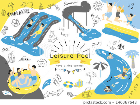 People enjoying themselves at a leisure pool People enjoying themselves at a leisure pool 140367648