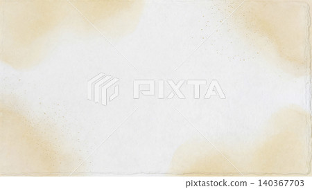 A delicate background with soft golden watercolors gently bleeding from the four corners of white Japanese paper. A delicate background with soft golden watercolors gently bleeding from the four corners of white Japanese paper. 140367703