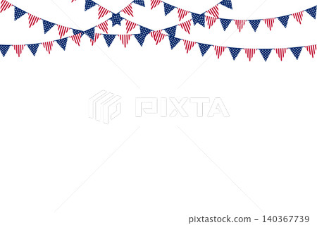 American flag bunting garlands vector background with copy space for patriotism party. American flag bunting garlands vector background with copy space for patriotism party. 140367739