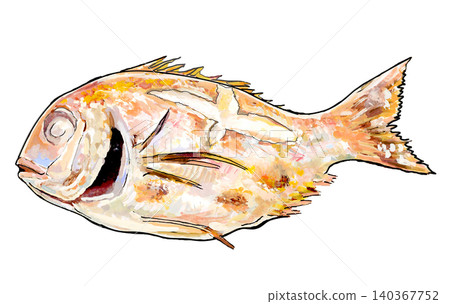 Grilled sea bream (watercolor style illustration) 140367752
