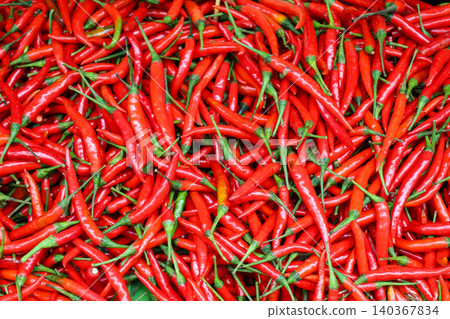 Red chili peppers sold in Thai markets Red chili peppers sold in Thai markets 140367834