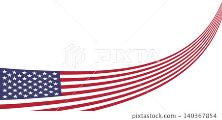 USA flag vector banner template for American national holidays. Copy space. PNG 140367854