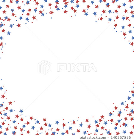 Patriotic USA stars border frame isolated on a transparent background. Universal patriotic American background for national holidays, election posters, and photo frames. Copy space. PNG. Vector Patriotic USA stars border frame isolated on a transparent background. Universal patriotic American background for national holidays, election posters, and photo frames. Copy space. PNG. Vector 140367856