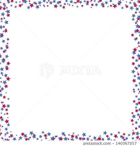 American flag colors stars square frame vector. Copy space. Place for text. Perfect for USA national holidays, presidential elections, flyers, and certificates. PNG 140367857
