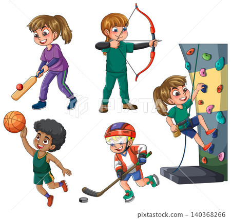 Diverse Group of Children Participating in Various Sports and Physical Activities Diverse Group of Children Participating in Various Sports and Physical Activities 140368266