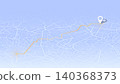Isometric light city map with orange navigation route and destination pin. Vector illustration. 140368373