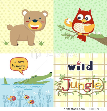 Vector illustration of jungle animals cartoon 140369110