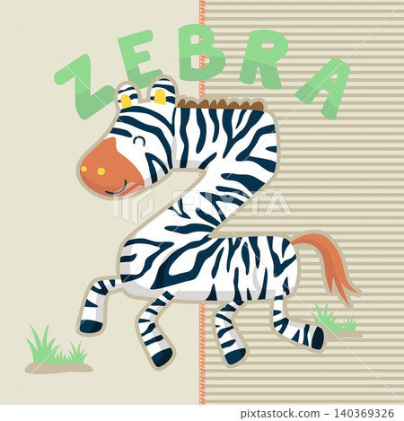 Vector illustration of cartoon zebra in shape letter Z Vector illustration of cartoon zebra in shape letter Z 140369326
