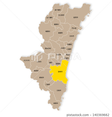 宮崎縣和宮崎市地圖 宮崎縣和宮崎市地圖 140369662