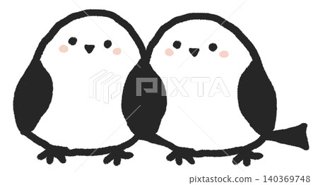 Hand-drawn illustration of long-tailed tit Hand-drawn illustration of long-tailed tit 140369748