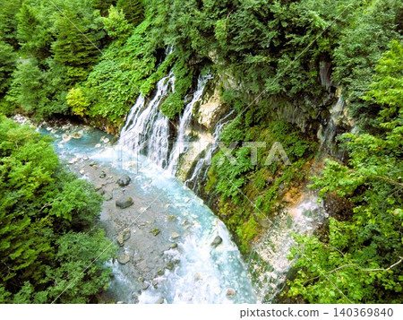 北海道,美瑛町,白須瀑布,藍水瀑布,全景 北海道,美瑛町,白須瀑布,藍水瀑布,全景 140369840