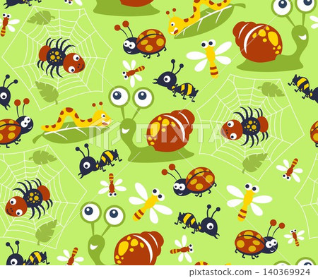seamless pattern of bugs element cartoon seamless pattern of bugs element cartoon 140369924