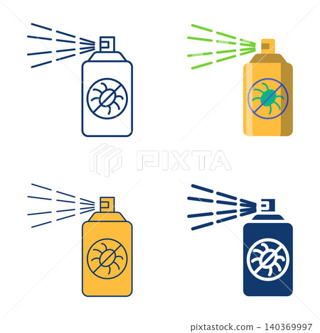 Bug spray, insect repellent icon set Bug spray, insect repellent icon set 140369997