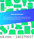 Home automation banner template in line style with place for text 140370037
