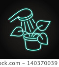 Warm shower for plant neon icon 140370039