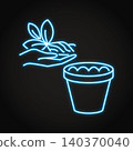 Plant repotting neon icon 140370040