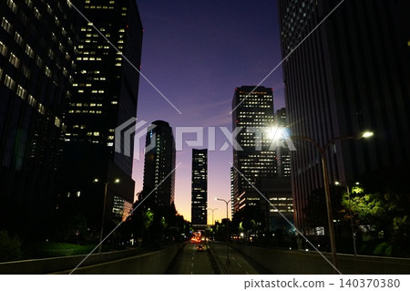 Osaka Business Park Evening landscape 140370380