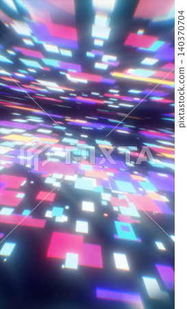 Colorful glowing rectangles forming a futuristic digital tunnel with depth, motion blur, and vibrant neon technology atmosphere. Colorful glowing rectangles forming a futuristic digital tunnel with depth, motion blur, and vibrant neon technology atmosphere. 140370704