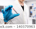 Scientist Holding Tick-borne Encephalitis Blood Sample Tube 140370963