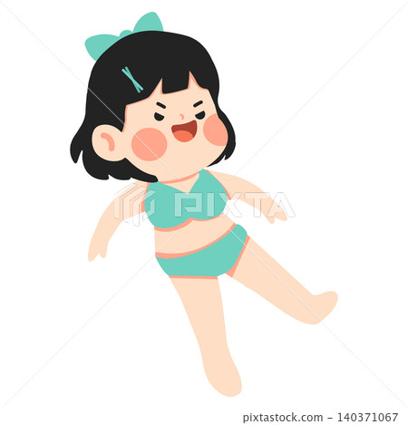Illustration of Girl in Swimsuit Illustration of Girl in Swimsuit 140371067