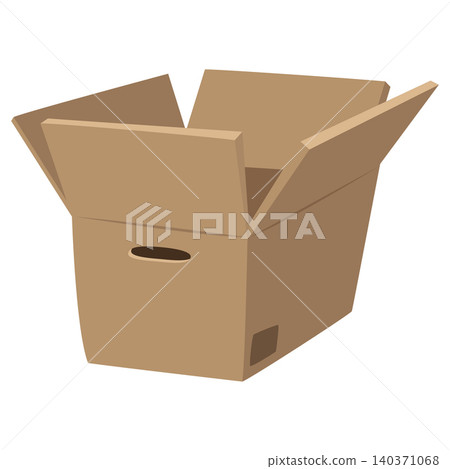 Open Cardboard Box With Empty Interior Open Cardboard Box With Empty Interior 140371068