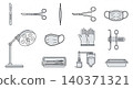 Surgical and operating room medical equipment icon set for clinical procedures with surgical instrument hospital operating scissors equipment procedure healthcare clinical operation sanitary 140371321