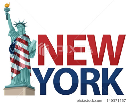 Statue of Liberty with New York Typography Statue of Liberty with New York Typography 140371567