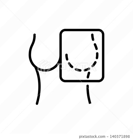 Breast radiography thin line icon. Mammography. Medical research. Modern vector illustration. Breast radiography thin line icon. Mammography. Medical research. Modern vector illustration. 140371898
